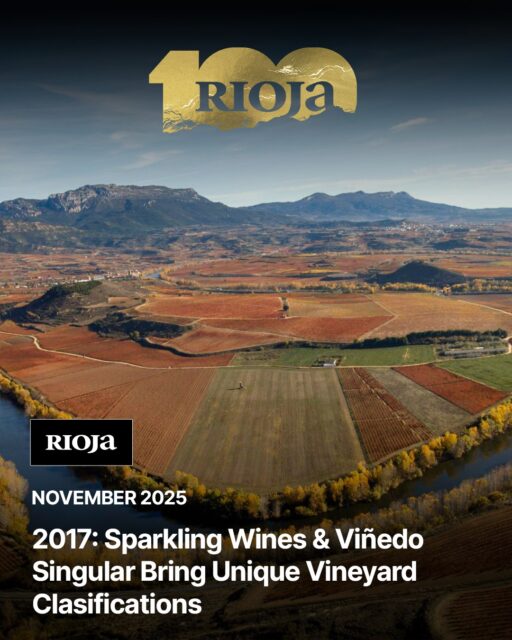 Rioja’s prized variety of wines expanded in 2017, when it officially authorized Viñedo Singular and sparkling wines. Follow us for more winemaking milestones, and read about this one at the link in our bio.